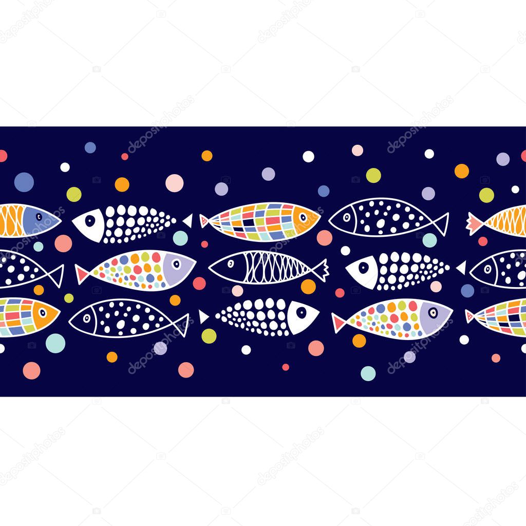 fish seamless pattern vector illustration 