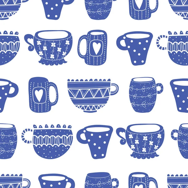 Mignon Tasses Illustration Vectorielle — Image vectorielle