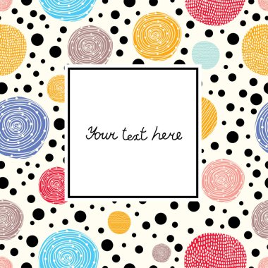 nokta vektör illüstrasyonlu çerçeve 