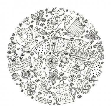 Çay saati. Şirin kartpostal çevresinde.