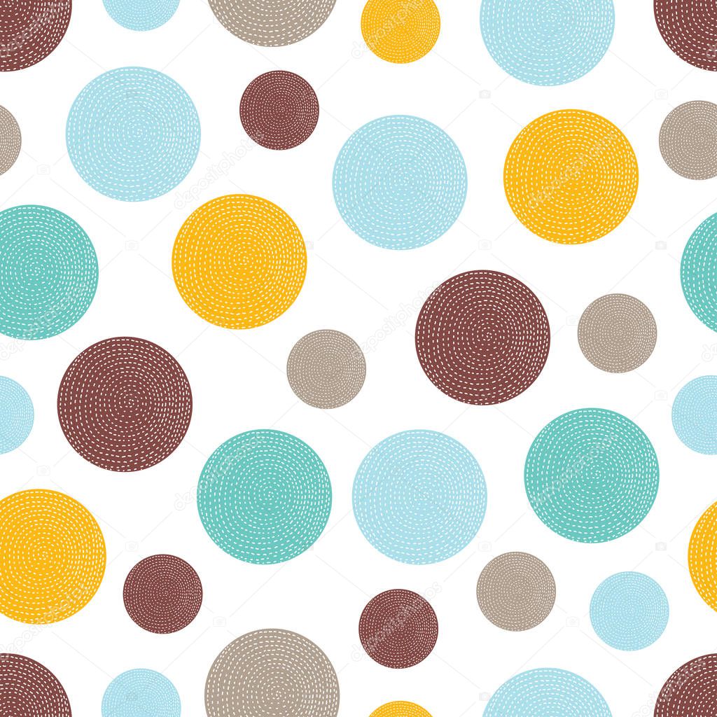 Decorative abstract polka dots in the style of the 60s.