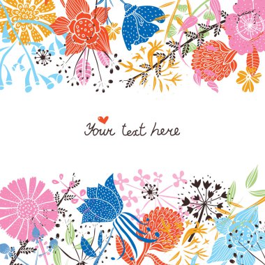 çerçeve vektör çizim çiçek 