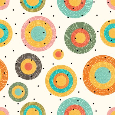 Dekoratif soyut polka noktaları 60 'ların tarzında