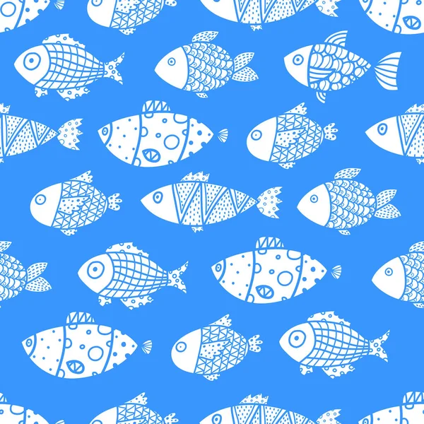 Słodkie Ryby Modne Wzory Bez Szwu Może Być Używany Tapet — Wektor stockowy