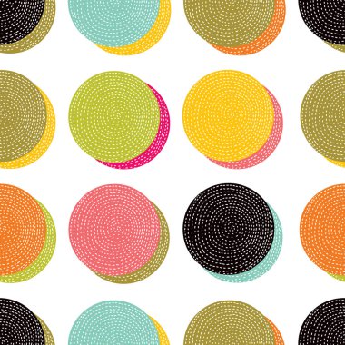 Dekoratif soyut polka noktaları 60 'ların tarzında
