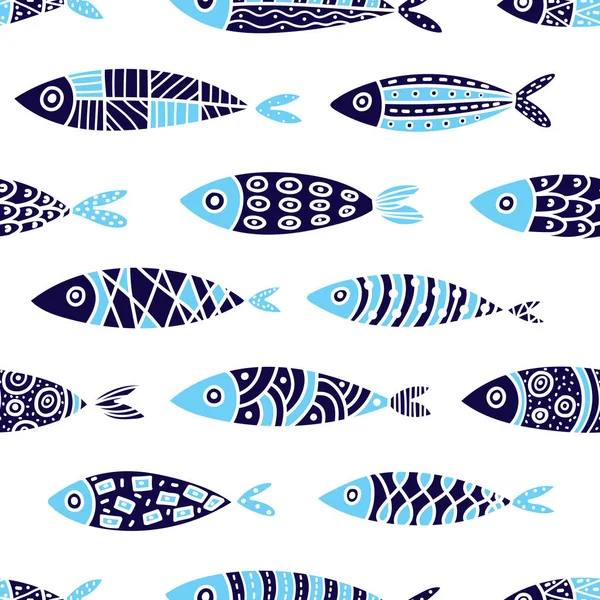 Cute Fish Kids Background Seamless Pattern Can Used Textile Industry — Stock Vector