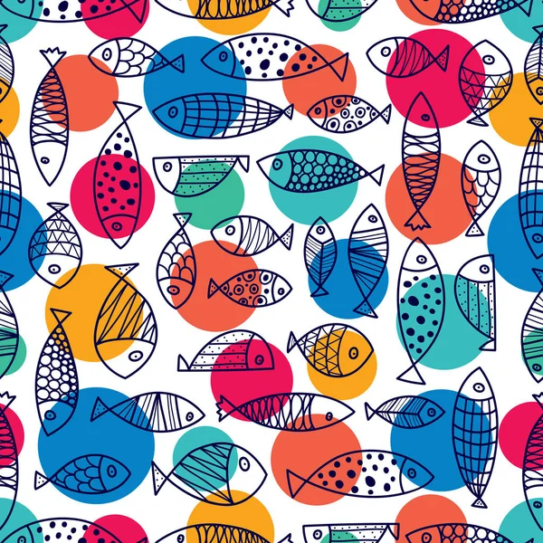 Niedlicher Fisch Kinder Hintergrund Nahtloses Muster Einsetzbar Der Textilindustrie Papier — Stockvektor
