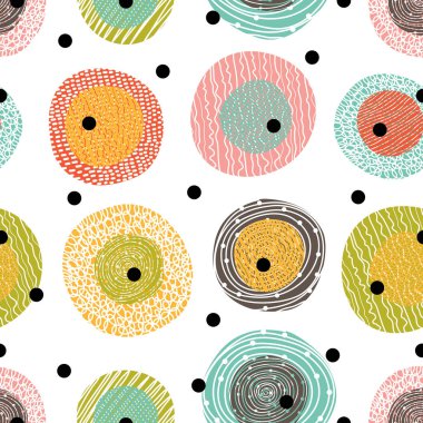 Dekoratif soyut polka noktaları 60 'ların tarzında