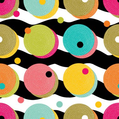 Kusursuz desen, benekli kumaş, duvar kağıdı, vektör. Neşeli polka nokta vektörsüz desen. Tekstil endüstrisinde, kağıt, arkaplanda, koleksiyon defterinde kullanılabilir.