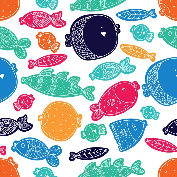 Ozdobne Ryby Tle Mięty Kolorowych Fal Płynny Wzór Może Być — Wektor stockowy