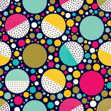 Dekoratif soyut polka noktaları 60 'ların tarzında