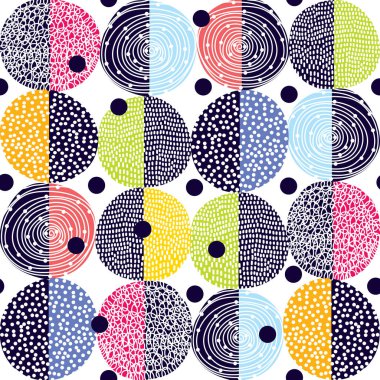 Dekoratif soyut polka noktaları 60 'ların tarzında