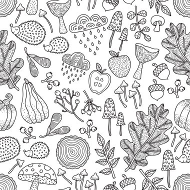 Sonbahar motifleri. Doğrusal dikişsiz desen. Duvar kağıtları boyama.