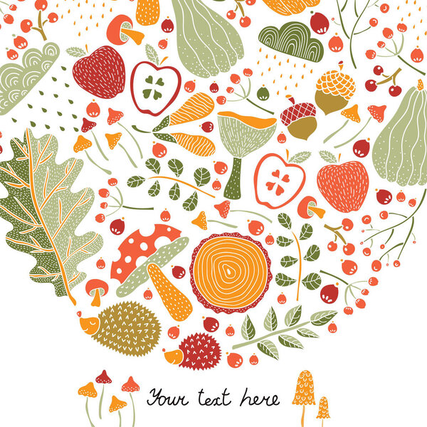 Осенние мотивы. Симпатичная иллюстрация
.