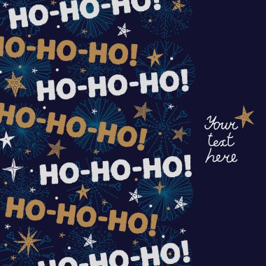 Yeni yıl ve noel kartı. Ho-ho-ho! 