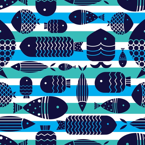 Cute Fish Kids Background Seamless Pattern Can Used Textile Industry — Stock Vector