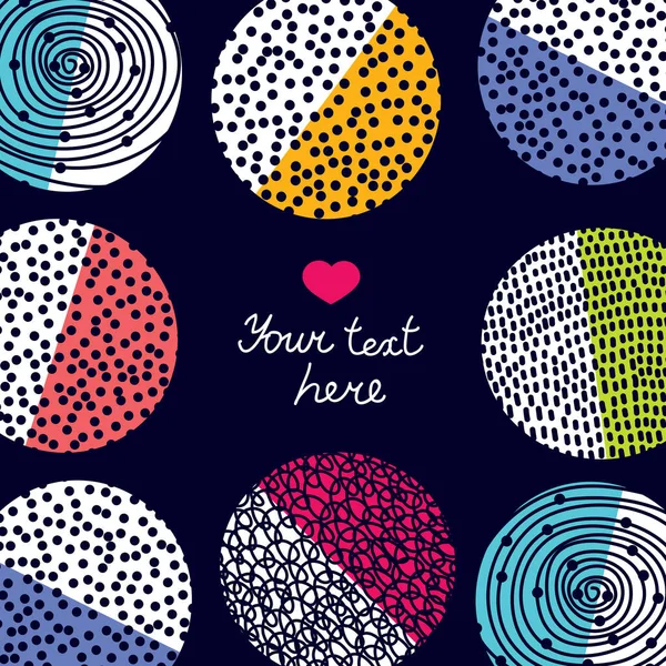 Vector Frame Met Kleurrijke Decoratieve Polka Dots Trendy Stijl Met — Stockvector