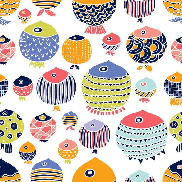 Cute Fish Kids Background Seamless Pattern Can Used Textile Industry — Stock Vector