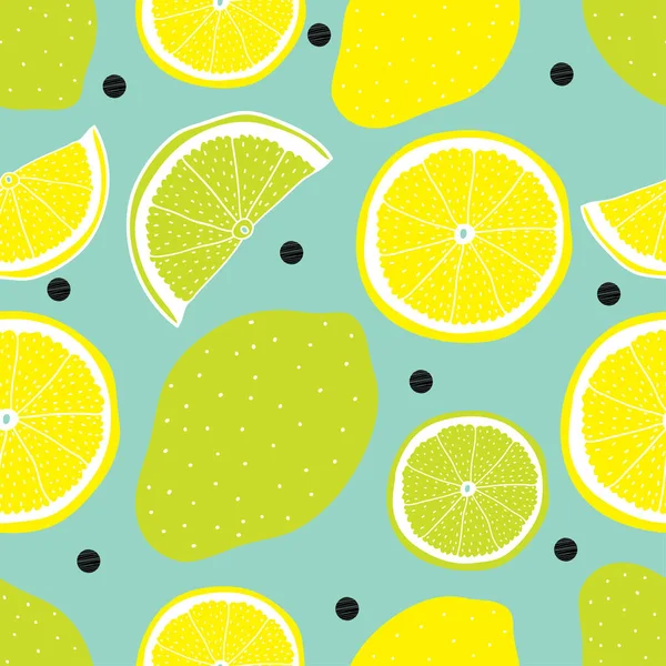 Nane Arkaplanındaki Limonların Vektörsüz Deseni — Stok Vektör