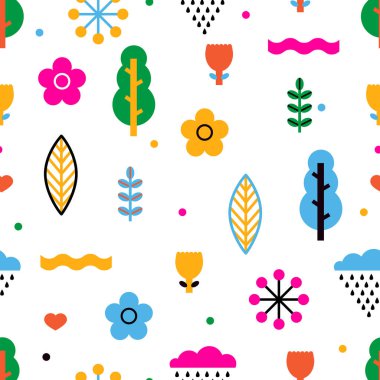 İskandinav tarzında kusursuz bir yaz düzeni. Tekstil endüstrisinde, kağıt, arkaplanda, koleksiyon defterinde kullanılabilir.