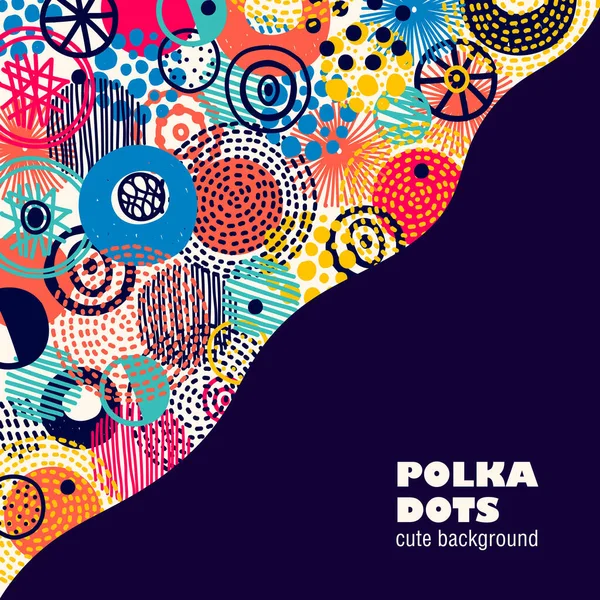 색상의 Polka Dots Trendy 스타일의 프레임과 미디어 이야기 플래카드 포스터를 — 스톡 벡터