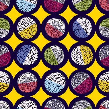 Dekoratif soyut polka noktaları 60 'ların tarzında