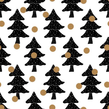 Noel ağacı desenli kusursuz vektör çizimi