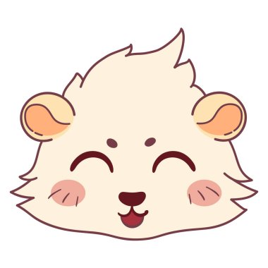 Komik cavy gülümseyen - emoticons simgesi gülümseme, gülmek emoji