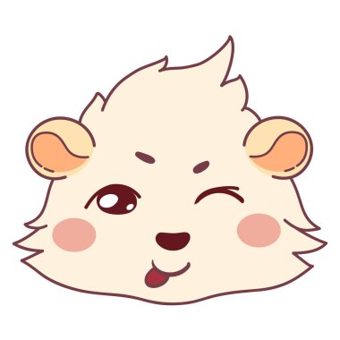 Komik cavy wink ve dil, oynak smiley - kadınlar emoji gösterilir