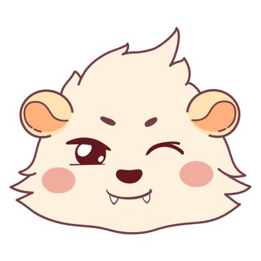 Komik cavy göz kırpıyor - oynak gülen, vampir emoji