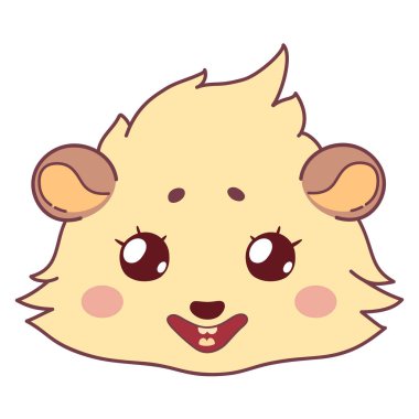 Komik cavy gülümseyen -, kız gülümseme emoji emoticons simgesi gülümseme