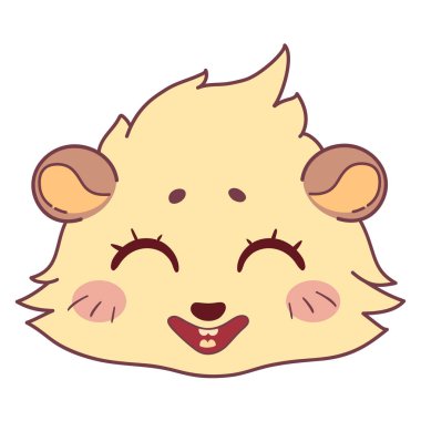 Komik cavy gülümseyen -, kız gülmek emoji emoticons simgesi gülümseme