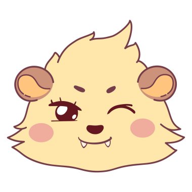 Komik cavy göz kırpıyor - oynak kız gülen, vampir emoji