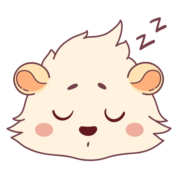 Divertida cavy con los ojos cerrados, emoticonos dormidos - Sleeping Face Emoji — Vector de stock