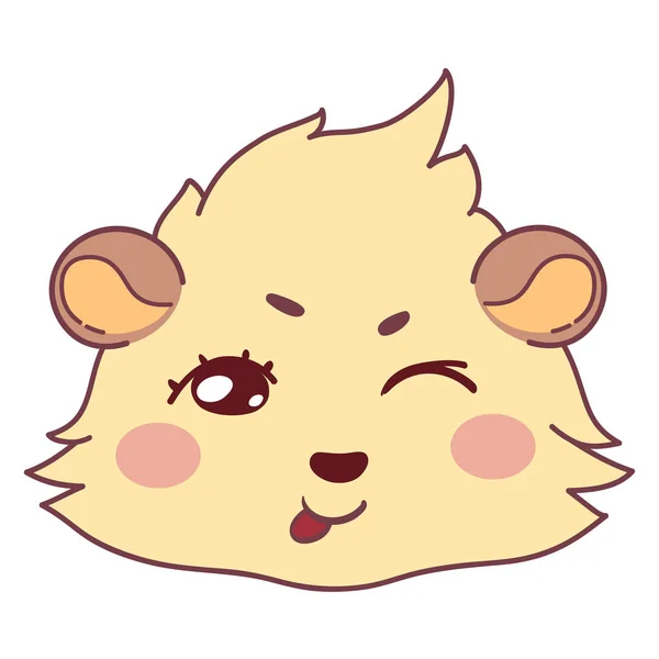 Komik cavy wink ve dil, oynak kız gülen yüz - kadınlar emoji gösterilir