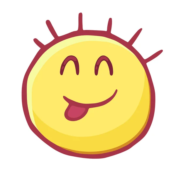 Relored emoticons icon shows the language, playful smiley — стоковый вектор