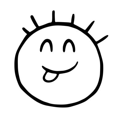 Satırı ifadeleri simgesi gösterir dil, oynak gülen