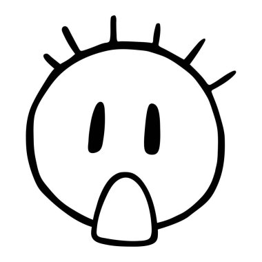 Satırı ifadeleri simgesi, açık ağız, surat emoji şaşırttı