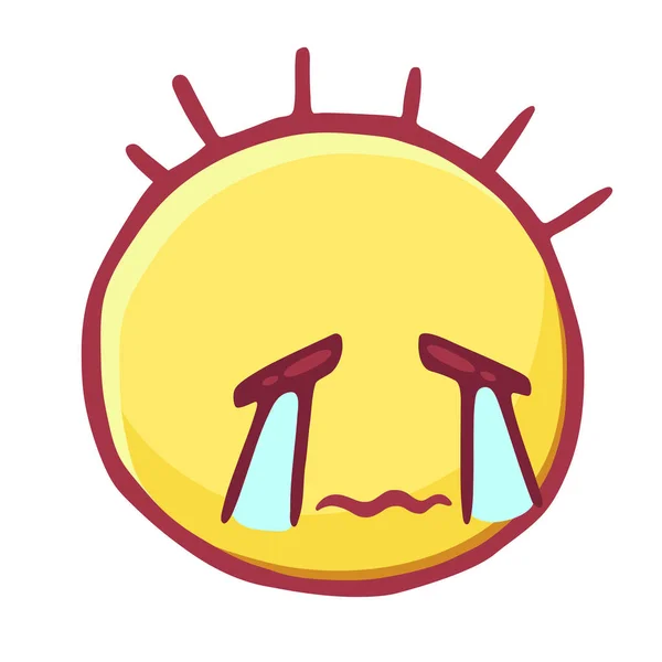 Relored emoticons icon, smiley with wavy lips and streams of tears, Crying Sad Emoji A Face — стоковый вектор