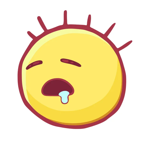 Emoticon colorate icona con gli occhi chiusi e la saliva, emoticon addormentati - Sleeping Face Emoji — Vettoriale Stock