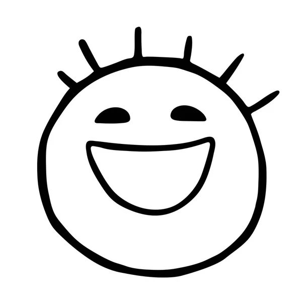 Línea emoticonos icono sonrisa, sonriendo emoji cara — Vector de stock