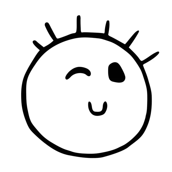 Emoticones de línea icono guiño, sonriente juguetón - coquetea emoji — Vector de stock