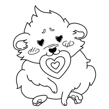 Gözleri kalpleri ile Cavy ağzına bir kart ile oturur - emoji aşk.