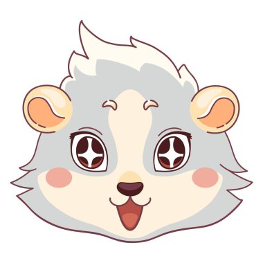 Komik cavy mutlu - ifadeler simgesi sevinç, Star-Struck emoji.