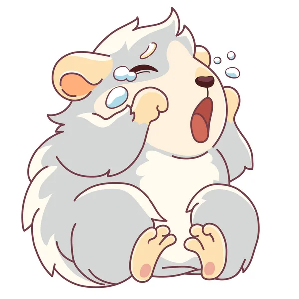 Cavy üzgün, oturur ve ağlıyor - emoji simgesi Crying.