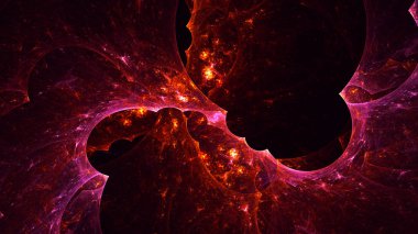 Soyut fraktal ışık arkaplanı 3 boyutlu oluşturuluyor