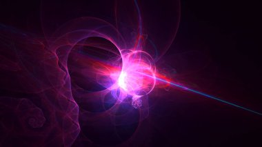 Soyut fraktal ışık arkaplanı 3 boyutlu oluşturuluyor