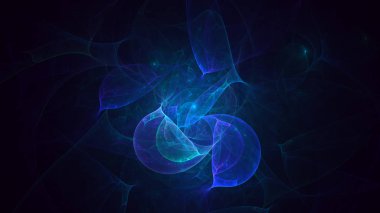Soyut fraktal ışık arkaplanı 3 boyutlu oluşturuluyor