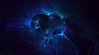 Soyut fraktal ışık arkaplanı 3 boyutlu oluşturuluyor