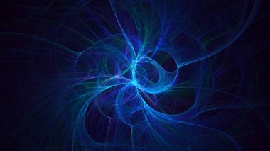 Soyut fraktal ışık arkaplanı 3 boyutlu oluşturuluyor